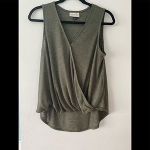 Sleeveless cross front top